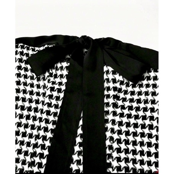 Houndstooth Strapless Mini Dress Women's Small Black White Stretch Casual Party - Picture 3 of 4